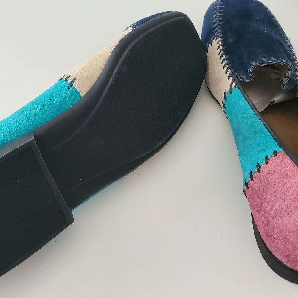 Valley Land Color Block Leather Suede Shoes - Picture 6 of 8